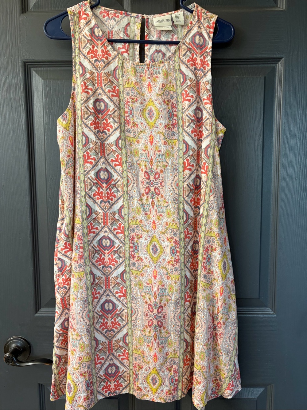 Rachel Zoe 100% Linen Sleeveless A-Line Dress